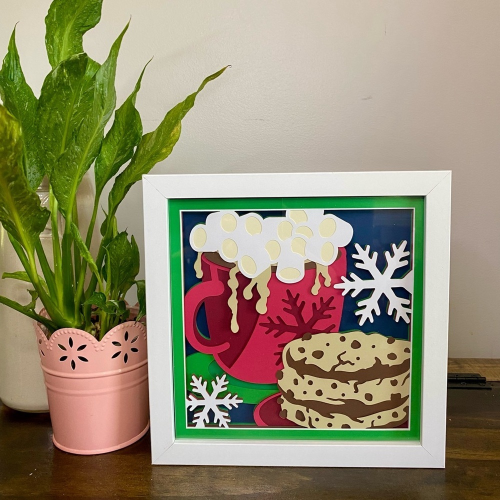 3D Hot Cocoa & Cookies Shadowbox